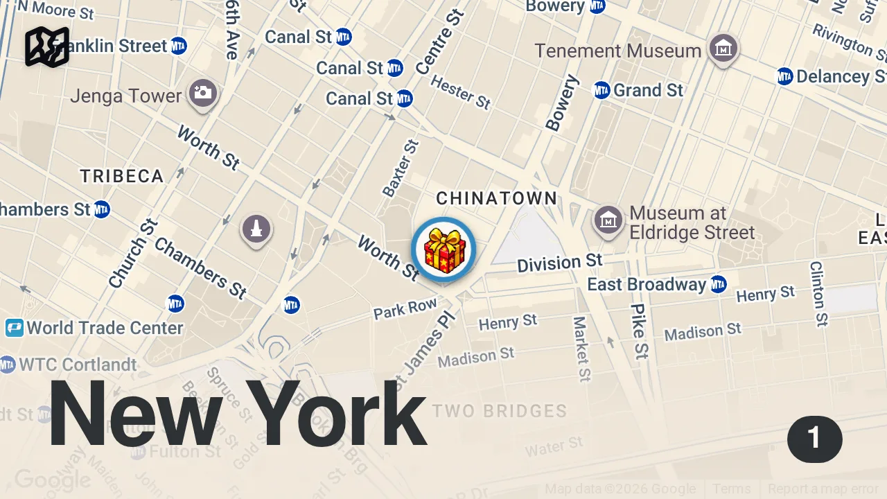 Map of 1 spot from chinatown's living room