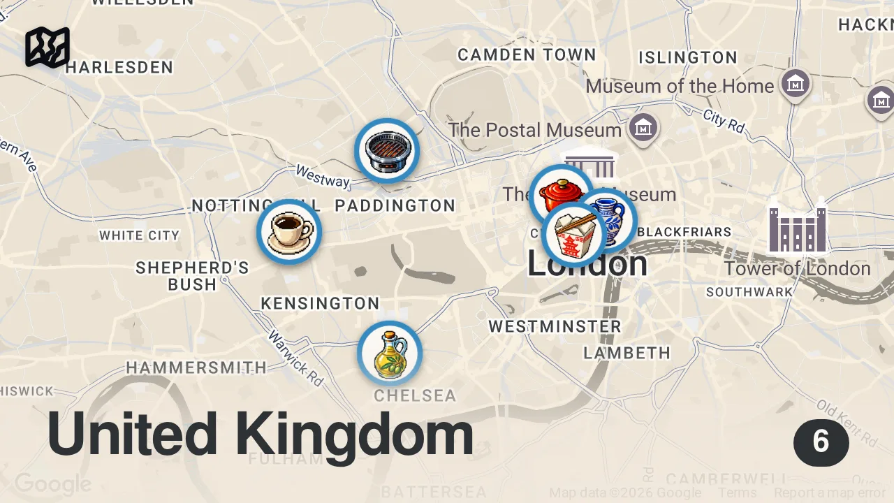 Map of 6 spots from I Ate at Restaurants People Told Me to Avoid