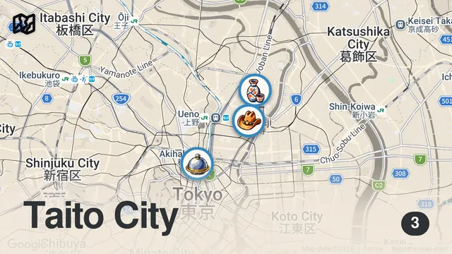 Map of 【東京 グルメ】人生に一度は訪れたい名店中の名店５選 行列でも食べたい江戸情緒あふれる老舗のランチ