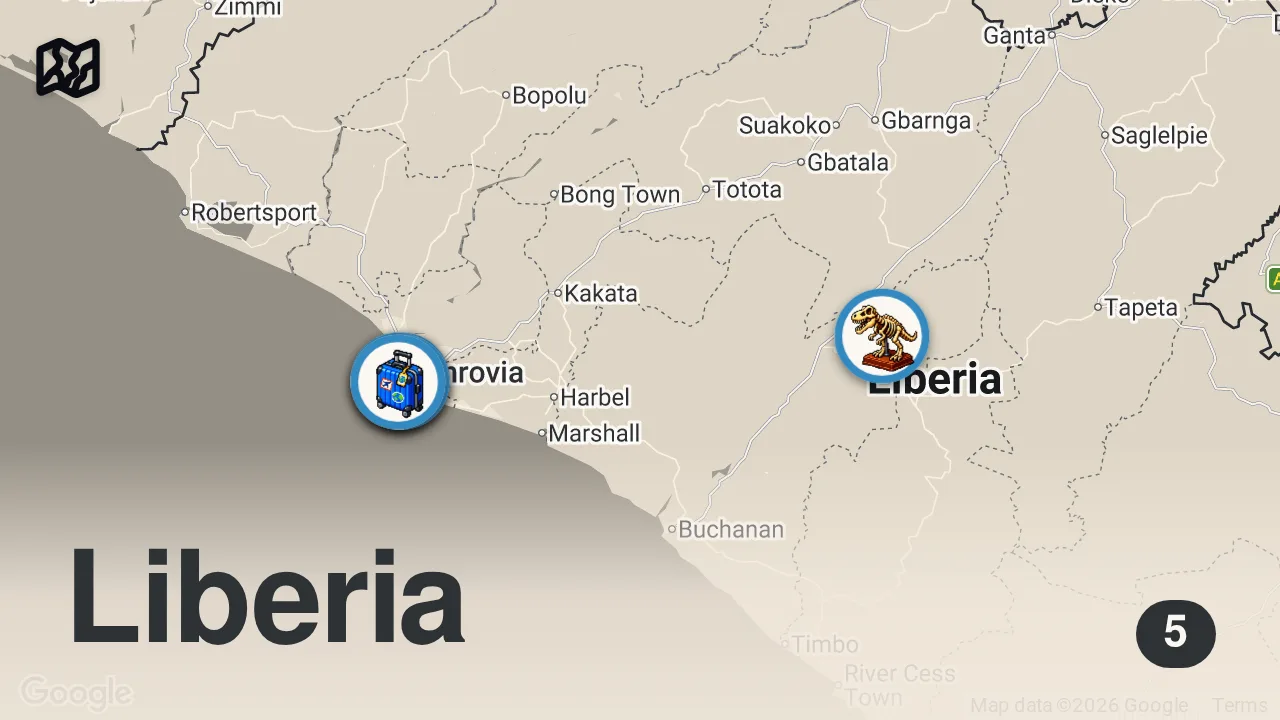 Map of 5 spots from Getting Aggressively Kicked Out Of Monrovia's Dump Site In The Middle Of The City - Liberia π±π·