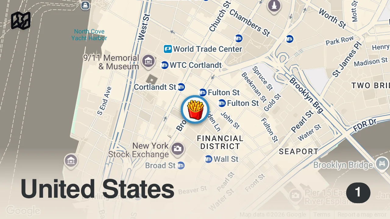Map of 1 spot from Eating Random Strangers Usual Orders