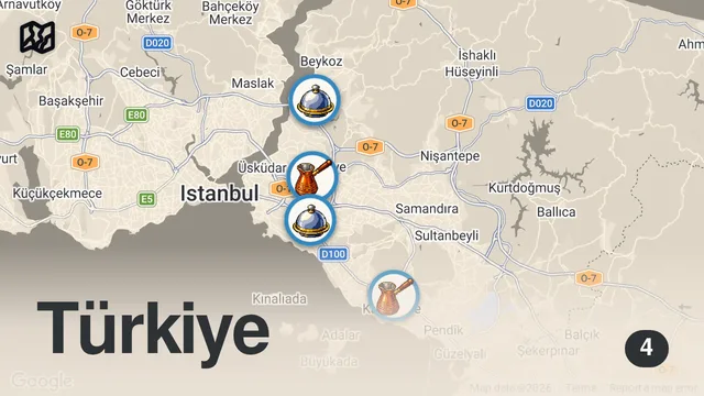 Map of LEZZETİN PEŞİNDE (KONUK: METİN PIHLIS) ANADOLU YAKASI GECE DÖNERCİLERİ @pihlistv