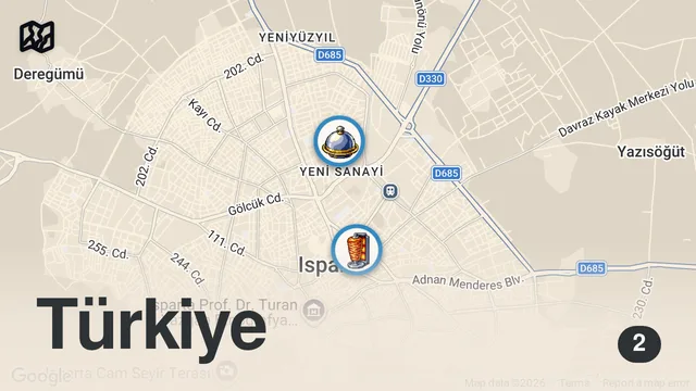 Map of ISPARTA’DA NE YENİR?