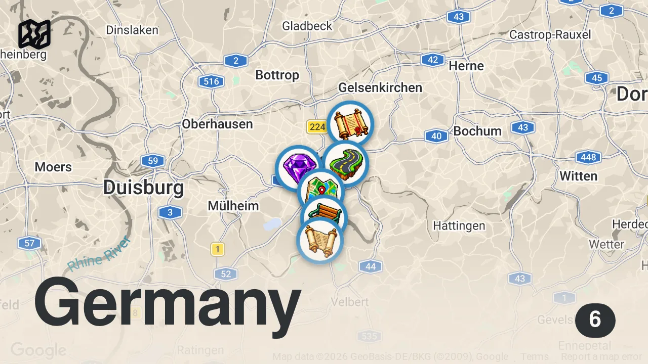 Map of 6 spots from Im Ruhrpott (Essen) | Easy German 57