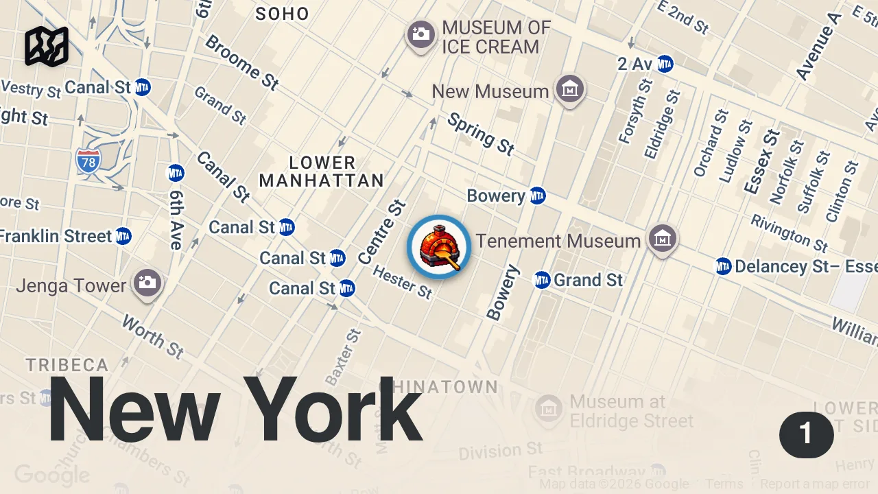 Map of 1 spot from FINDING THE BEST PIZZA IN NYC #shorts