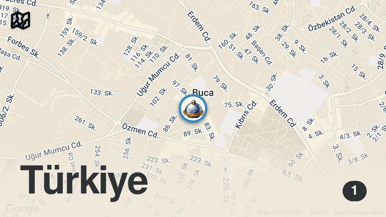 Map of 1 spot from BEĞENMEYEN HESAP ÖDEMESİN! | BUCA TOSTÇUSU