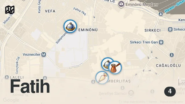 Map of YEDİĞİMİZ EN İYİ KÖFTE (16TL) I Tarihi Yarımada Lezzetleri - Ayaküstü Lezzetler