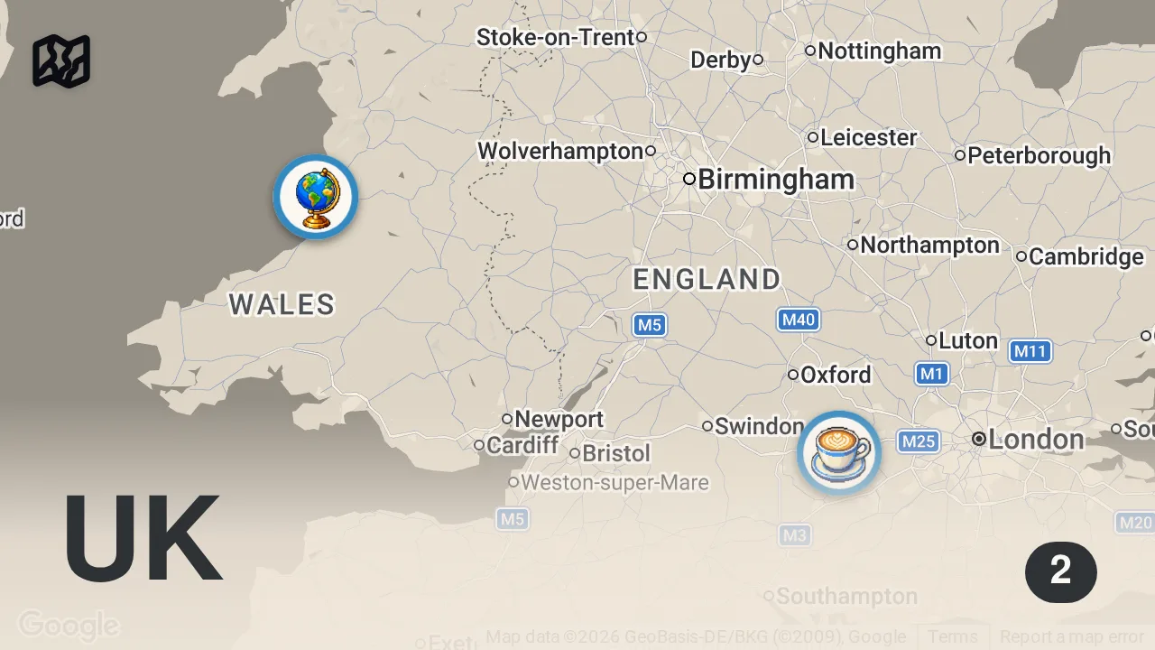 Map of 2 spots from WE LOVE YOU! | TWO HUNDRED THOUSAND SUBSCRIBERS!