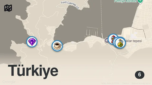 Map of Fethiye Vlog | Döner, Kruvasan, Balık, Tahin Helvası - Ayaküstü Lezzetler