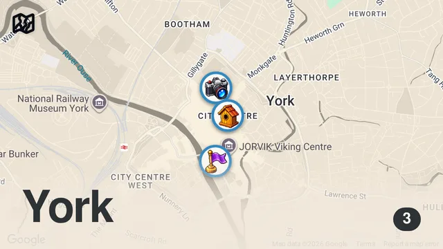 Map of York City Centre in UK 🇬🇧 Walking Tour with Subtitles