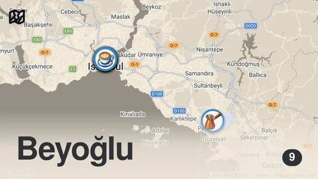Map of KARAKÖY'DE BİR GÜNDE NE YENİR!!!