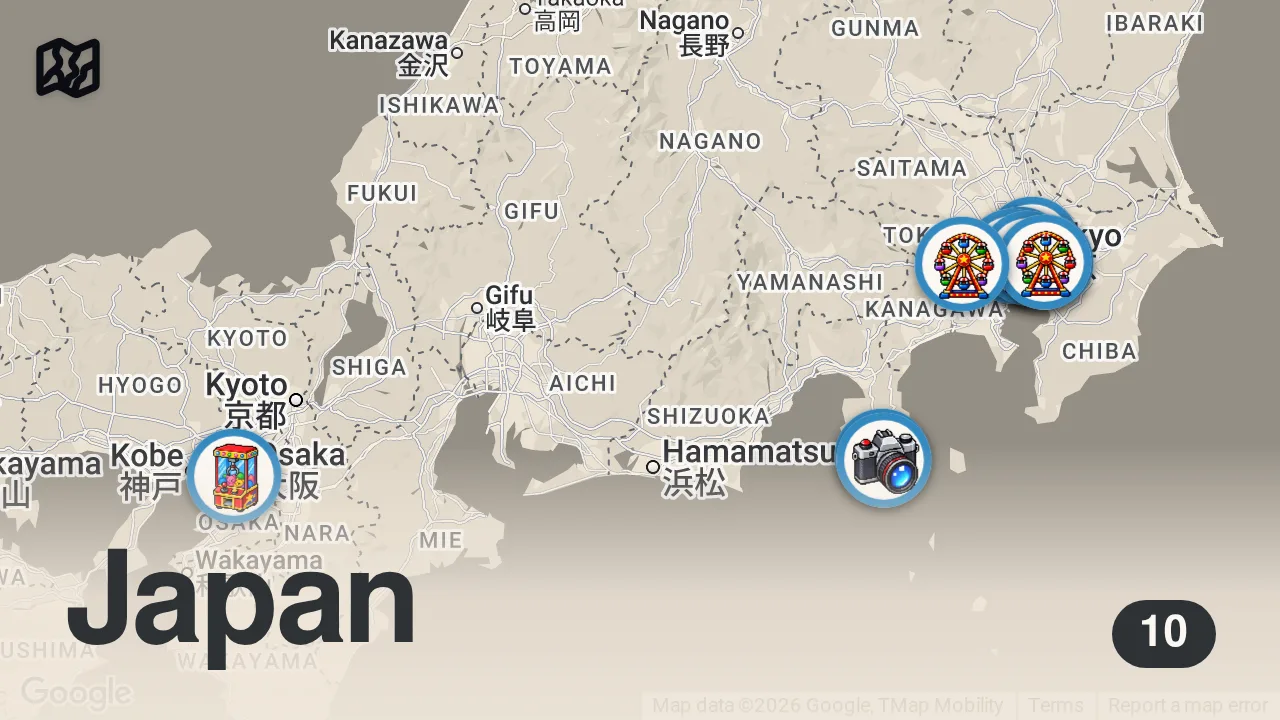 Map of 10 spots from Must Watch Before Visiting Japan in Spring w/ LIVE Q&A