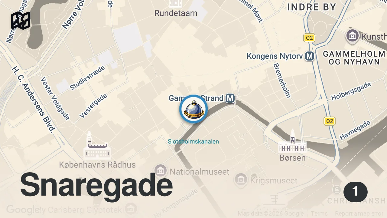 Map of 1 spot from We're loving this LOCAL DANISH Restaurant in COPENHAGEN | MARV & BEN