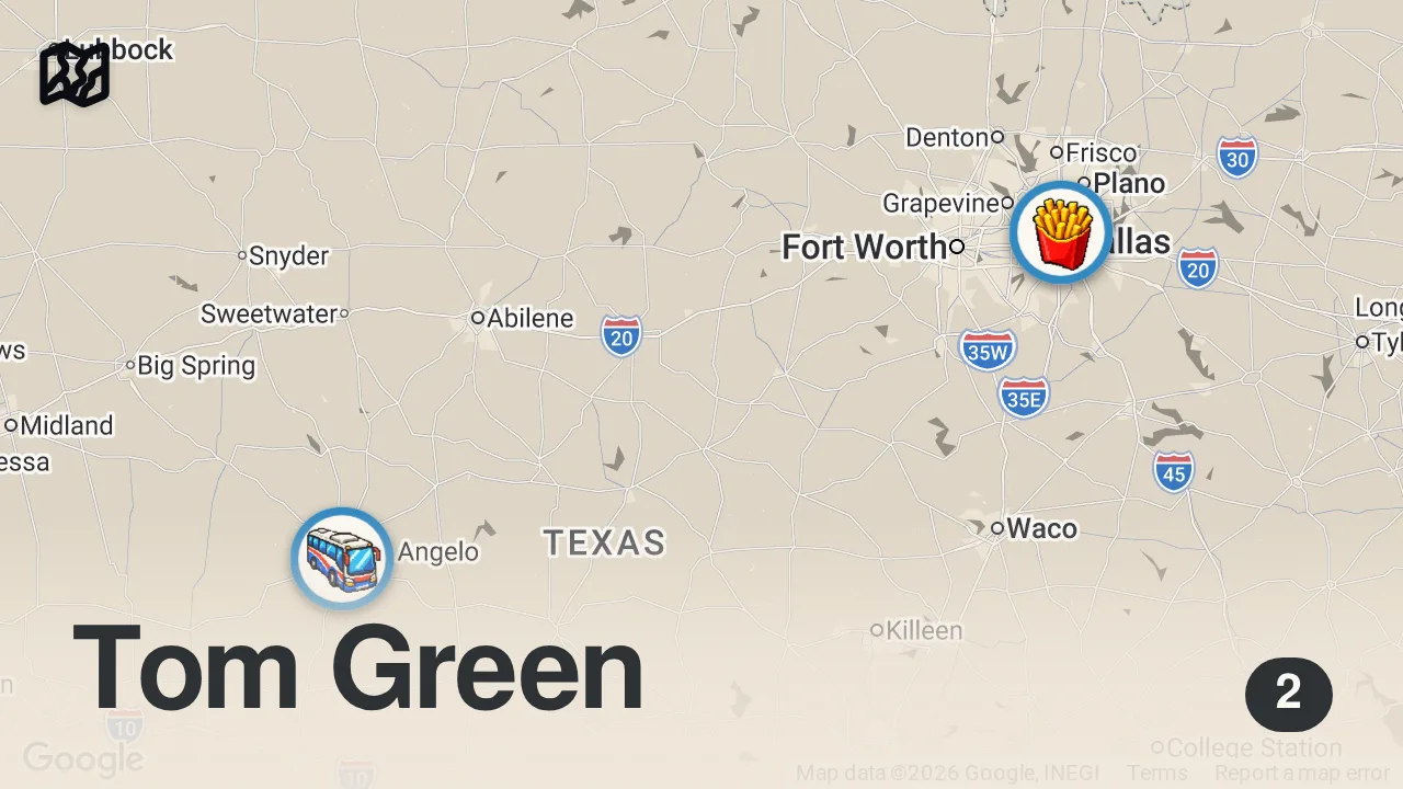 Map of 2 spots from Ranking EVERY Death Row Meal | Part 4