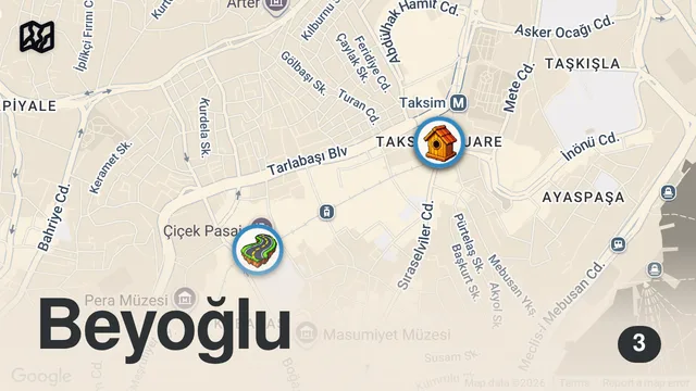 Map of الحقيقة كاملة 😳 أسعار الأكل في إسطنبول الآن | تقسيم وشارع الاستقلال🇹🇷