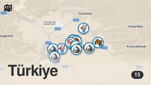 Map of ESKİŞEHİR’DE 1 GÜNDE NE YENİR!!!
