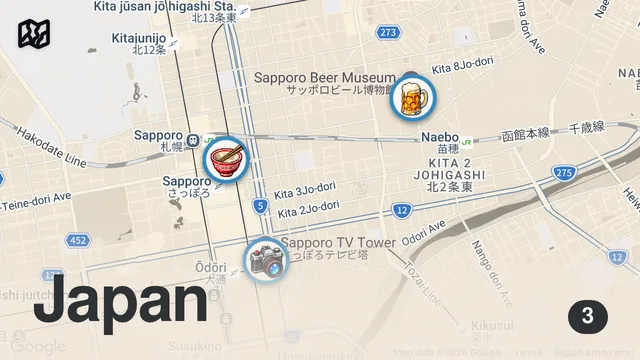 Map of Japanese STREET FOOD : Hokkaido's UNKNOWN Ramen You NEVER Knew Existed + Genghis Khan BBQ!