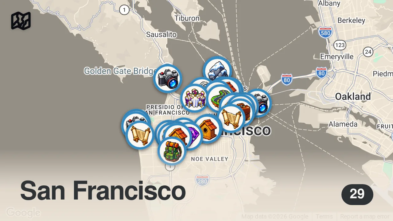 Map of 29 spots from TOP 10 Things to do in SAN FRANCISCO