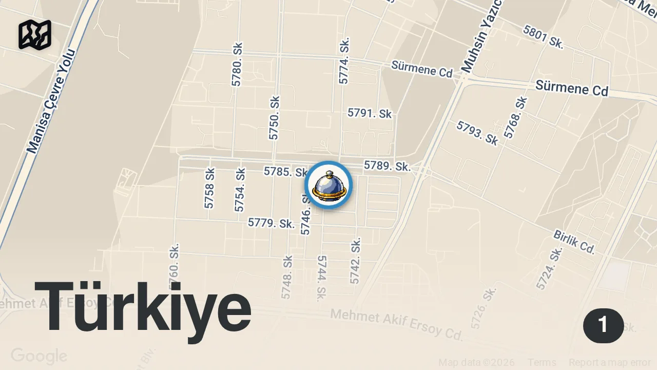 Map of 1 spot from Bu Kuzu Çevirme İçin Yol Yapılır @ziyafetmanisa @ziyafetkuzucevirme @ziyafetistanbul #reklam