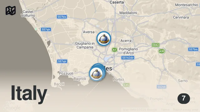 Map of 24 HOURS In NAPLES - Italian STREET FOOD Heaven - Pizza, Ravioli, Gelato & Fried Food