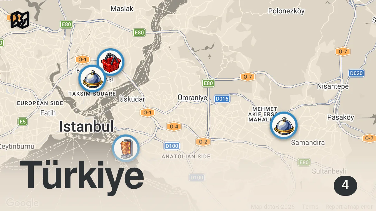 Map of 4 spots from HODRİ MEYDAN!!! KİMSE BENİM GİBİ KOYMAZ | EN İYİ 5 SÖĞÜŞ