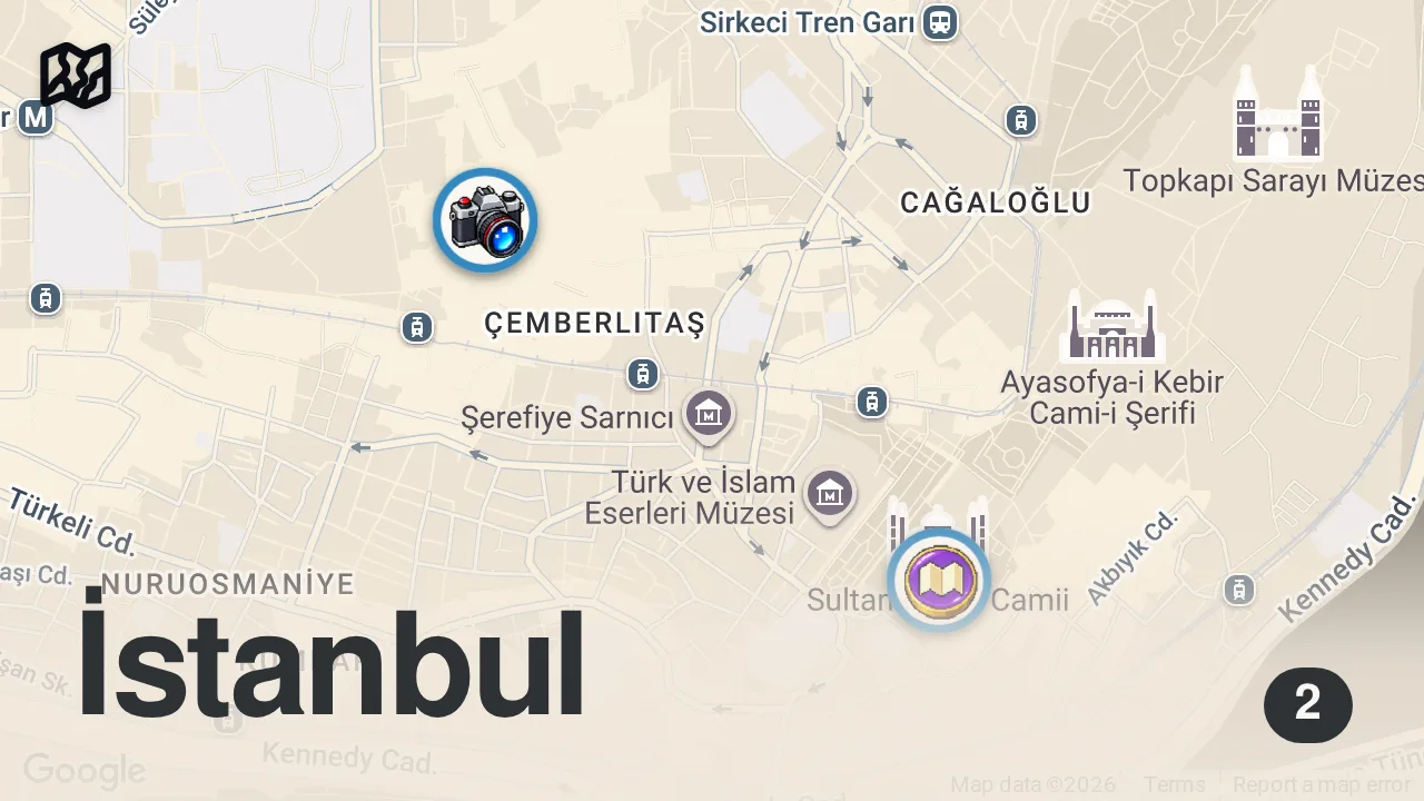 Map of 2 spots from Why Istanbul is obsessed with Cats 🐱 #catsofistanbul #travelturkey #istanbul #travel
