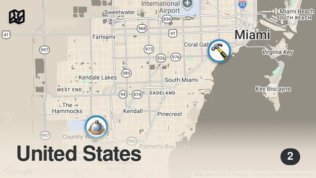 Map of Eating At Food Trucks For 24 Hours…(Miami)