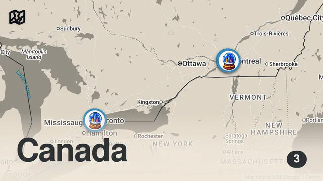 Map of Exploring Canada's Street Food Delights: Street food Tour in CANADA #phcooking #streetfood