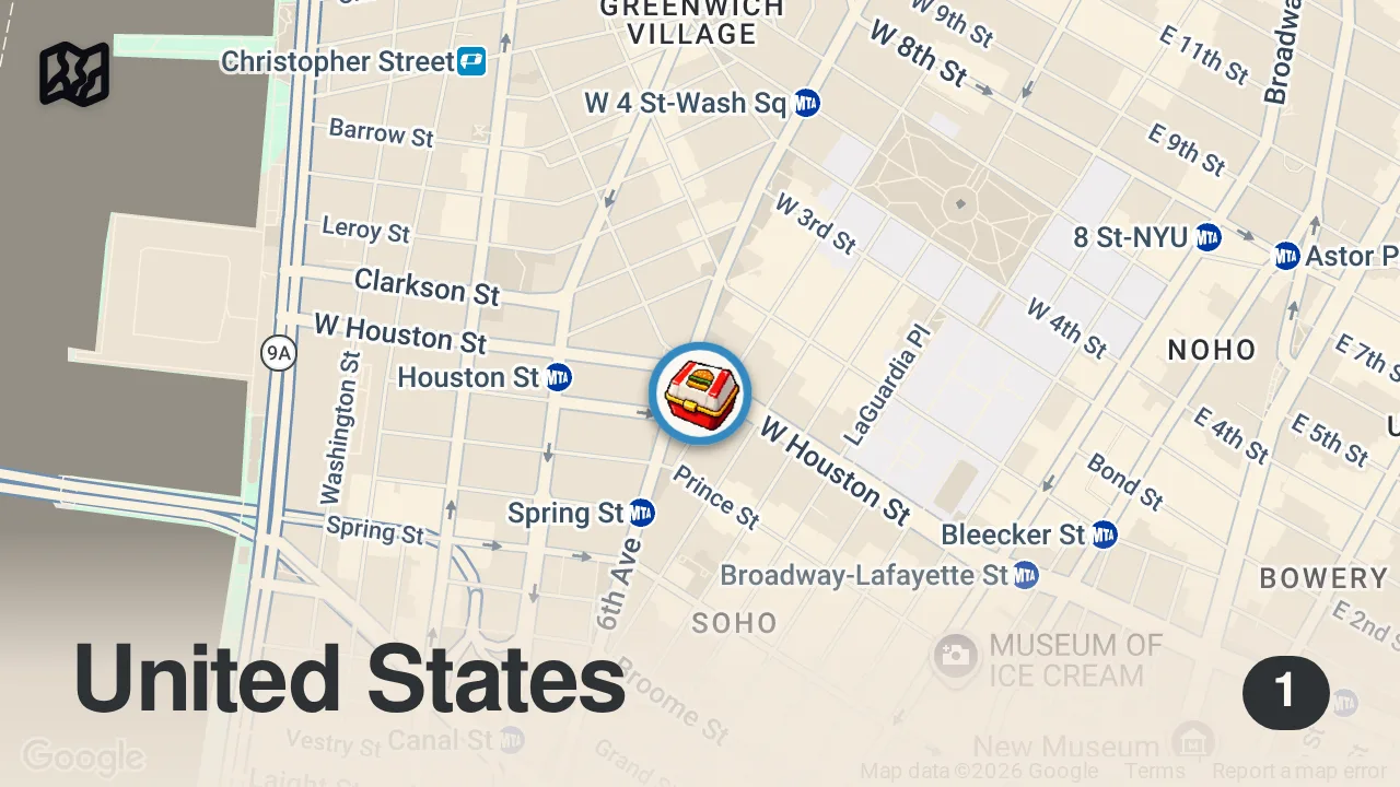 Map of 1 spot from How Hamburger America Became the Top Burger Spot in NYC — Icons