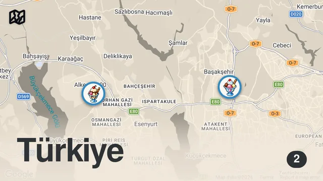 Map of BU LAHMACUN 20 LİRA | BURÇA BAKLAVA