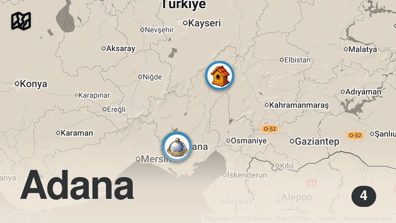 Map of 4 spots from 3 SAATTE 6000 TL SERİSİ ADANA!!!