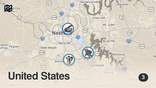 Map of Eating on Facebook Marketplace For 24 Hours... (Nashville)