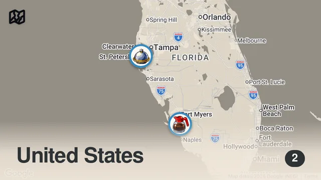 Map of Eating at the Most Inappropriately Named Restaurants in America