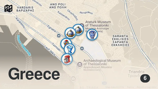 Map of 48H Of Greek Street Food In Thessaloniki - From Gyros to Galaktoboureko 🇬🇷