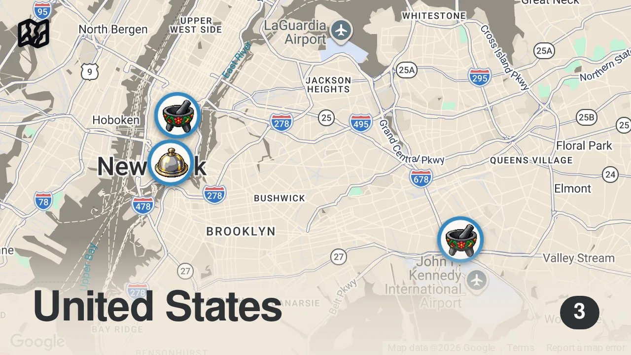 Map of 3 spots from More Proof That Mexican Food In New York Is The Best In Country: F*ck, That’s Delicious