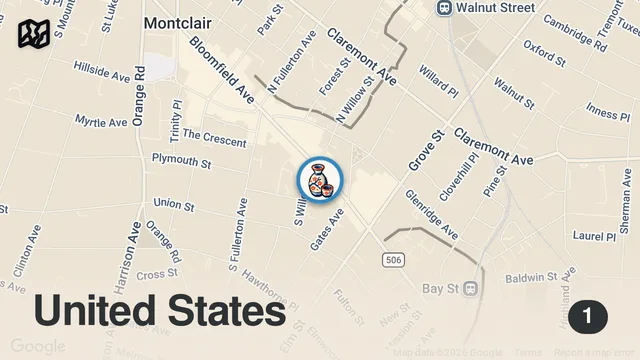 Map of Reviewing One of The Highest Rated Japanese Restaurants In New Jersey, Sando Cafe In Montclair NJ
