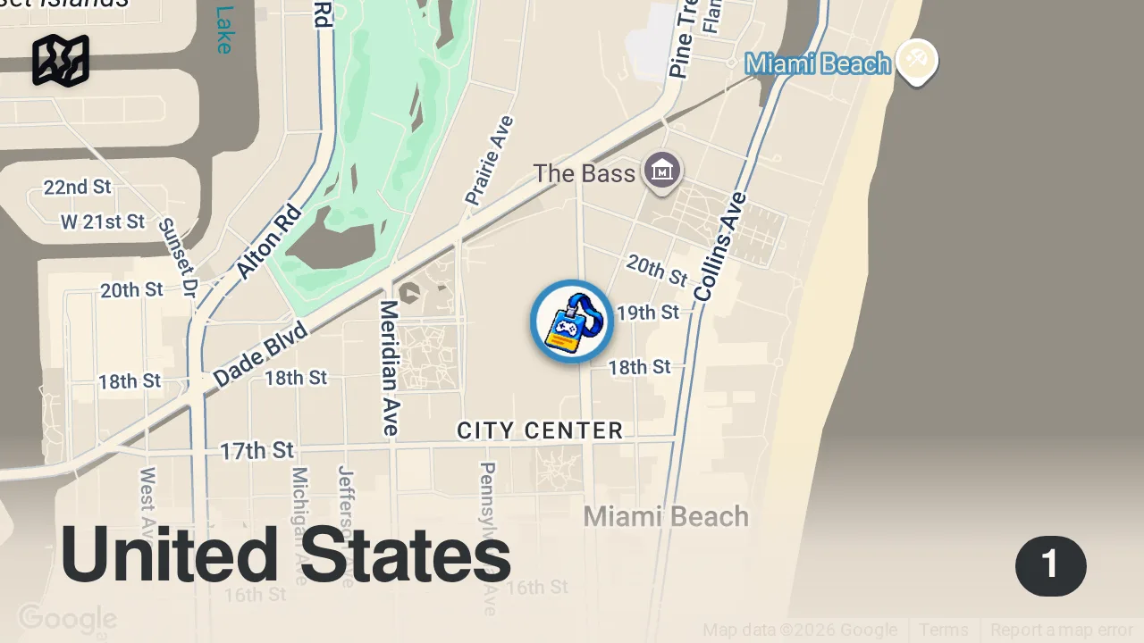 Map of 1 spot from Is this the Best Party in Miami Beach? | Art Basel Florida