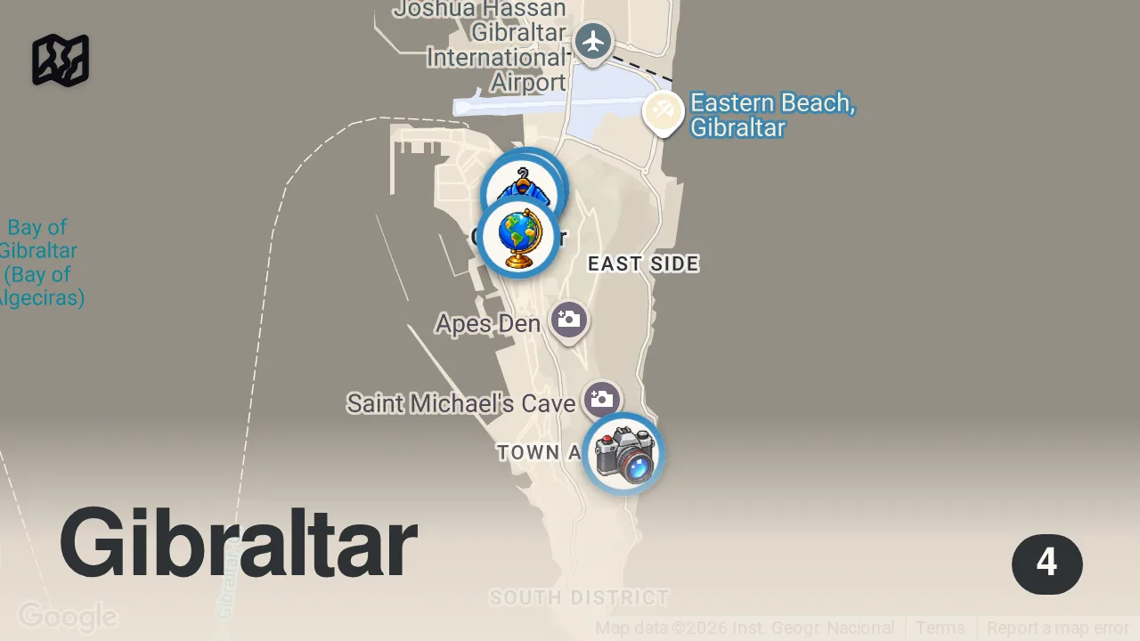 Map of 4 spots from Gibraltar Was Nothing Like We Expected 🇬🇧🇪🇸