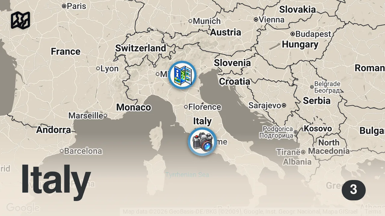 Map of 3 spots from ITALY TRAVEL TIPS FOR FIRST TIMERS | 50 Must-Knows Before Visiting Italy + What NOT to Do!