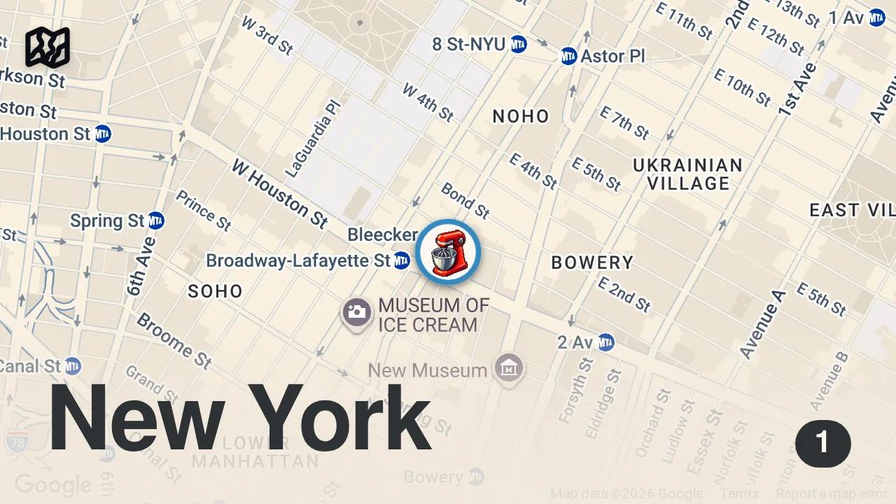 Map of 1 spot from The most famous cinnamon roll in New York City #shorts
