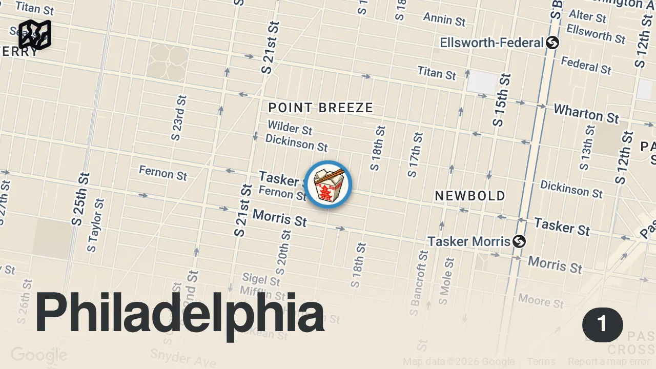 Map of 1 spot from I’m trying the best Chinese restaurant in Philly!