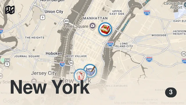 Map of FINDING UNUSUAL BURGER COMBINATIONS IN NYC | FTD
