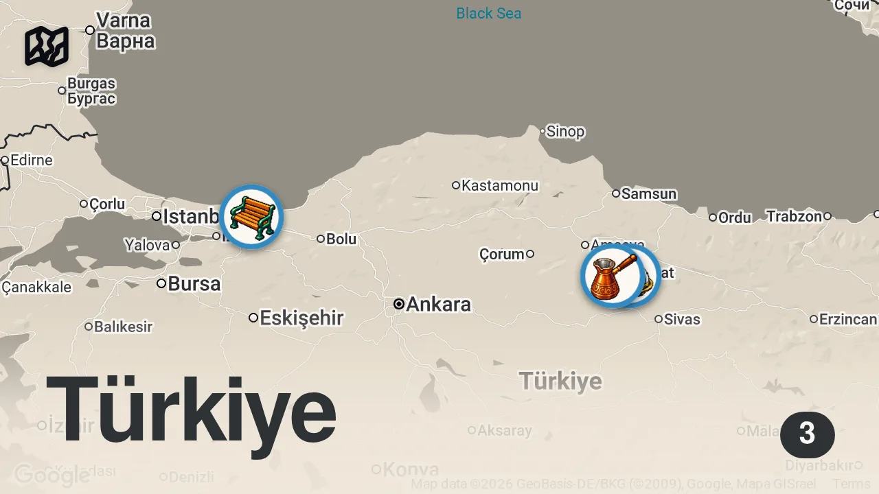 Map of 3 spots from 2 KİŞİ 1350 TL #shorts #food #yemek