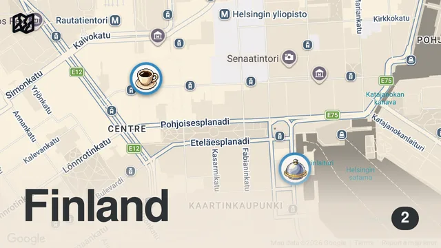 Map of HELSINKI - FINLAND'S CAPITAL OF STYLE