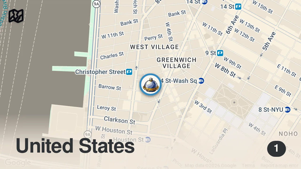Map of 1 spot from NYC's Hottest Steakhouse Only Has 10 Tables | On The Line | Bon Appétit