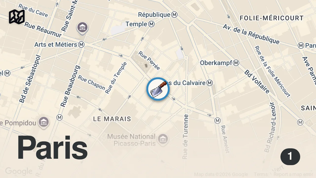 Map of 1 spot from Everything I ate at the Marché des Enfants Rouges in Paris! 🇫🇷
