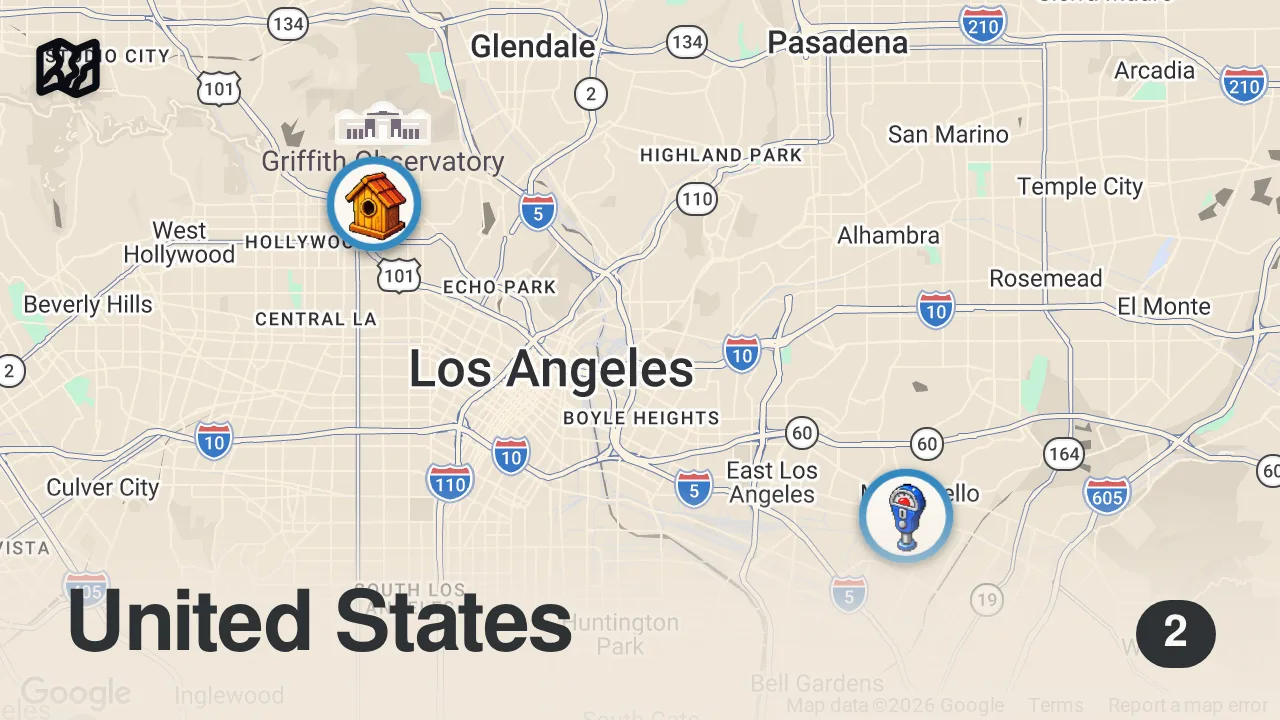 Map of 2 spots from Thai Town in Hollywood: Songkran 2014