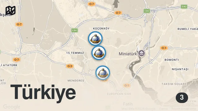 Map of EXTREME STREET FOOD IN ISTANBUL, TURKEY - CRAZY LAMB HEAD + STREET FOOD TOUR IN ISTANBUL, TURKEY