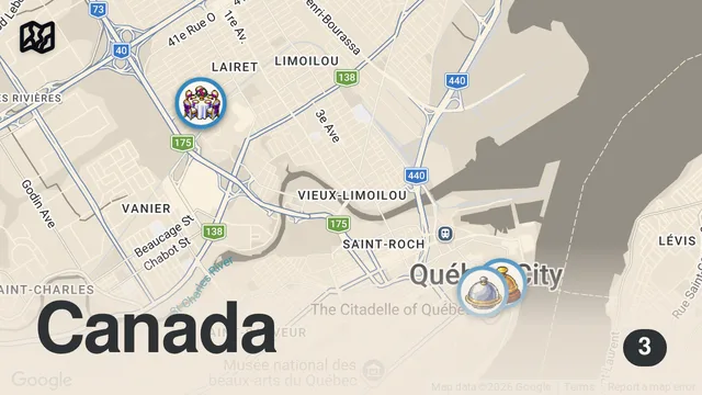 Map of QUEBEC CITY ICE CANOE RACES | TRAVEL VLOG #3