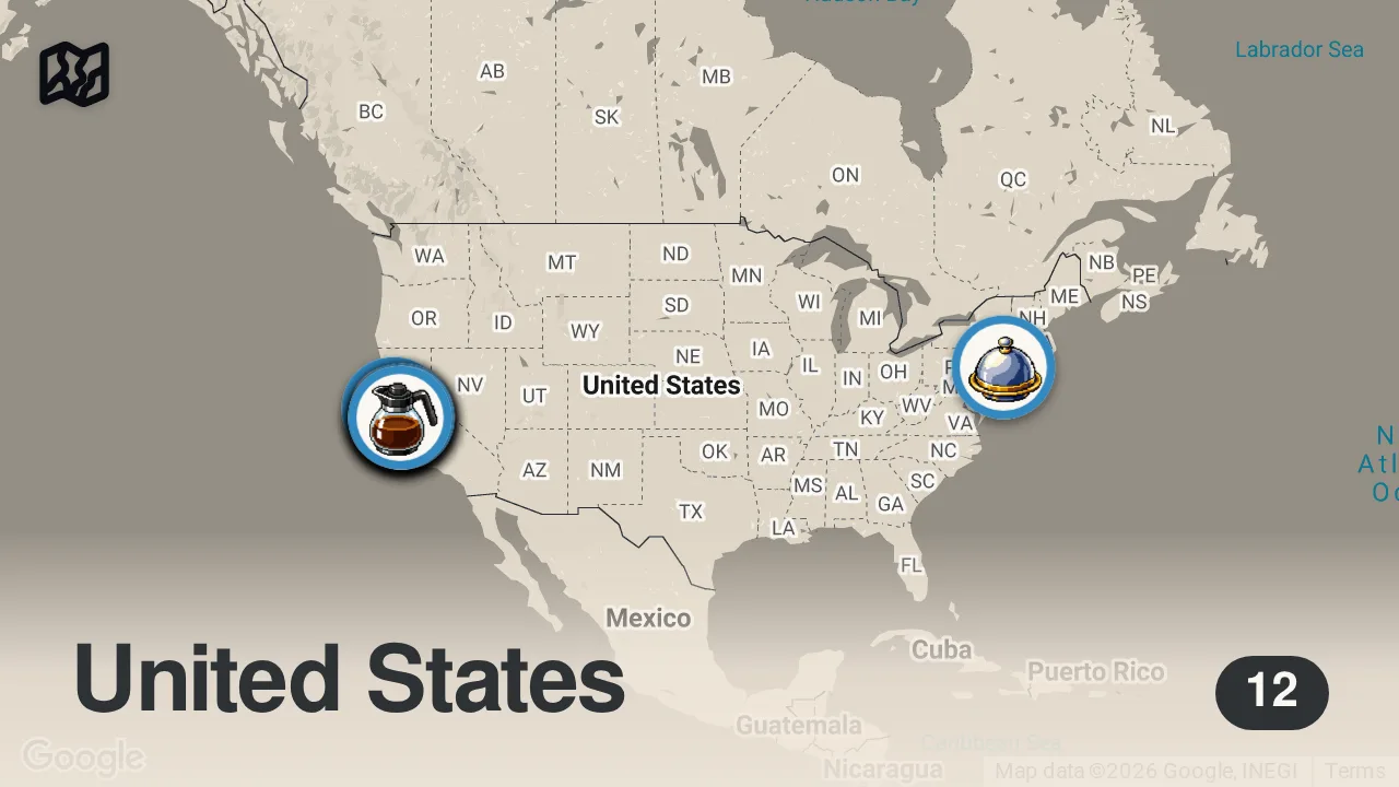 Map of 12 spots from 8 MUST EAT Restaurants in San Franisco!